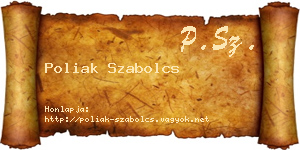 Poliak Szabolcs névjegykártya